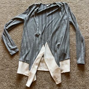 Bar III Gray and White Cardigan